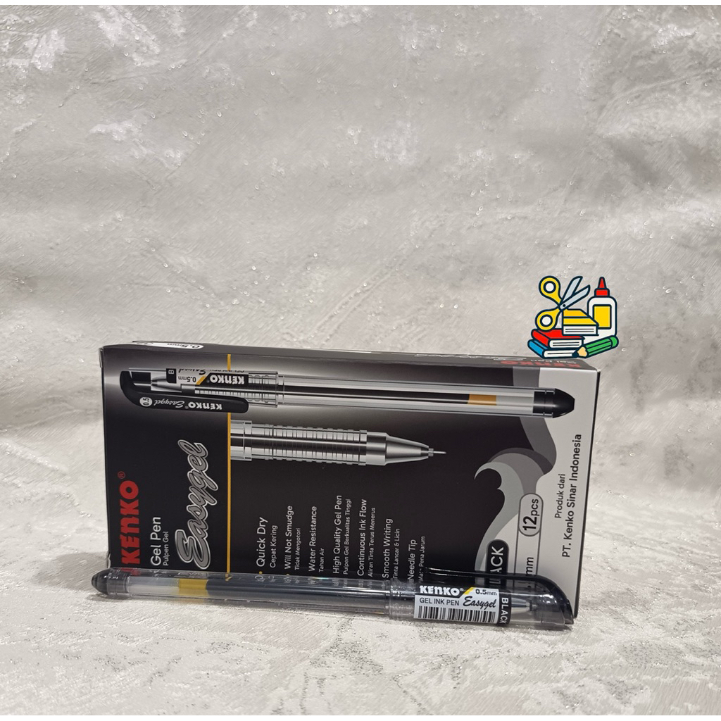 GEL PEN PULPEN PENA KENKO 0.5mm GP-262 WARNA HITAM PER PCS