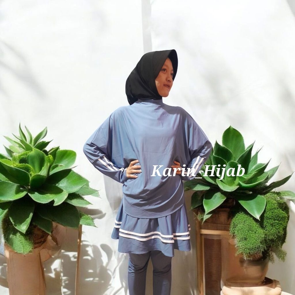 SETALAN BAJU OLAHRAGA WANITA MUSLIM TERBARU LEGGING ROK SKIRT PREMPUAN SPORT BADMINTON VOLI SEPEDA L