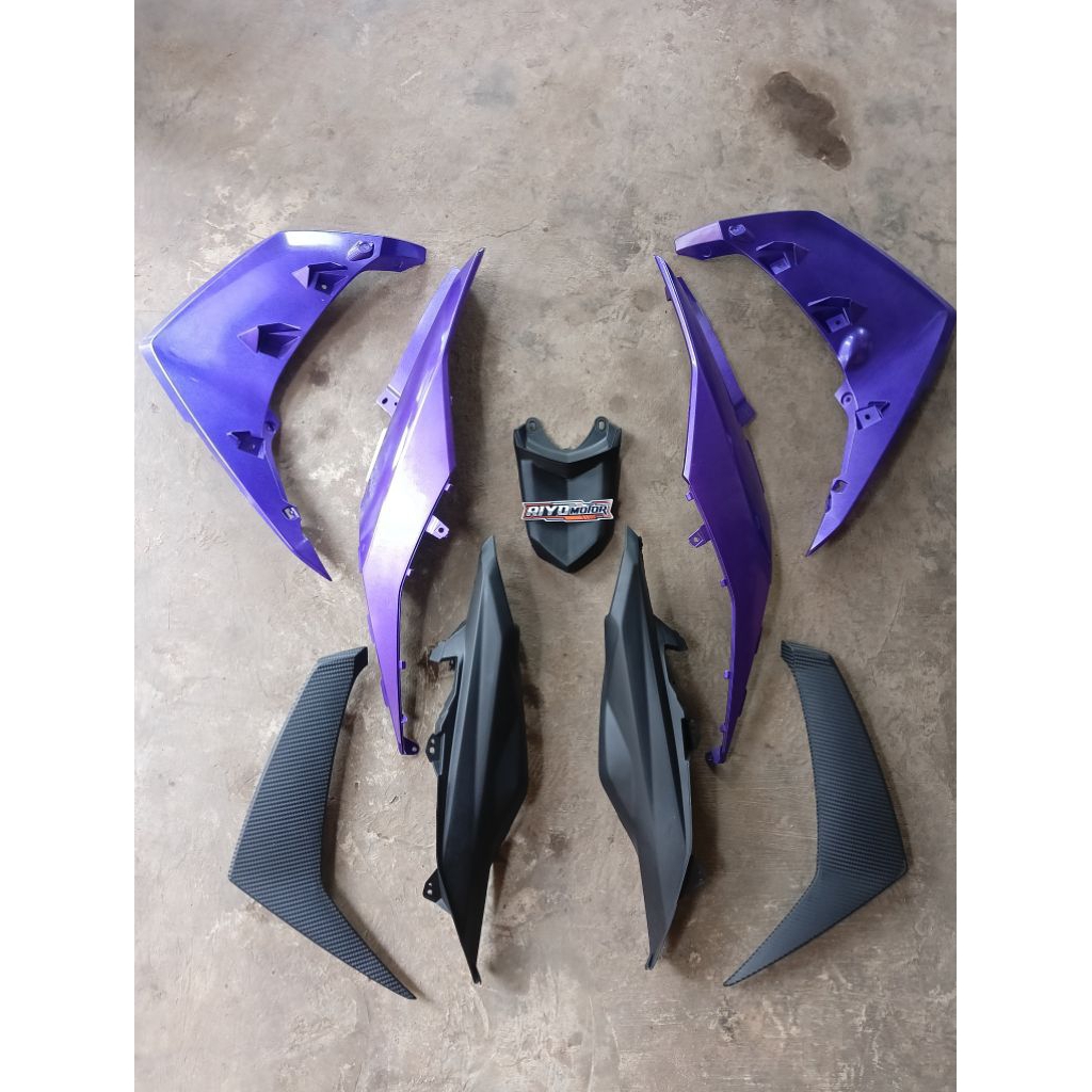Paket body Mio M3 set sambungan body leksil luar Mio M3 Mio z Mio 125 warna ungu hitam