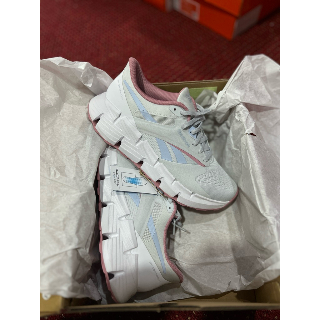 Reebok Zig Dynamica 5 Running Women Grey White Pink Original BNIB