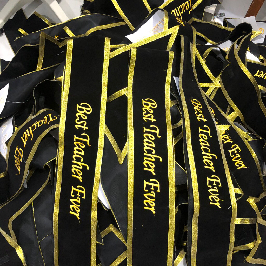 Selempang Wisuda Bludru Bordir (1hari jadi)