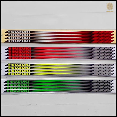 Sticker Velg Suzuki – Striping Velg Motor Sporty / Stiker Velg Anti Air & Anti Panas (1 Set Lengkap)