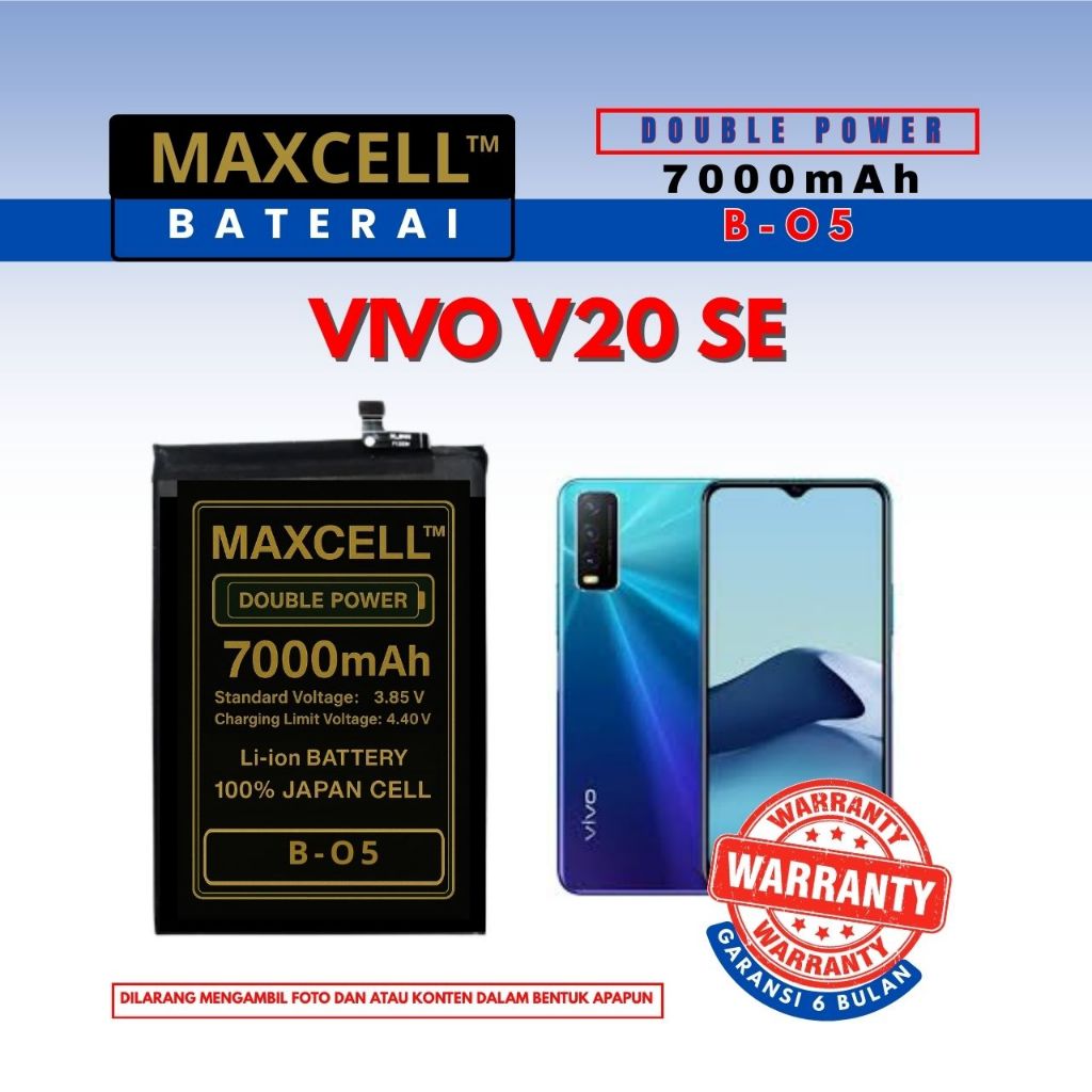 Baterai B-O5 Compatible Vivo Y20 / Y20S /Y20i / Y12S Doubel Power 7000mAh