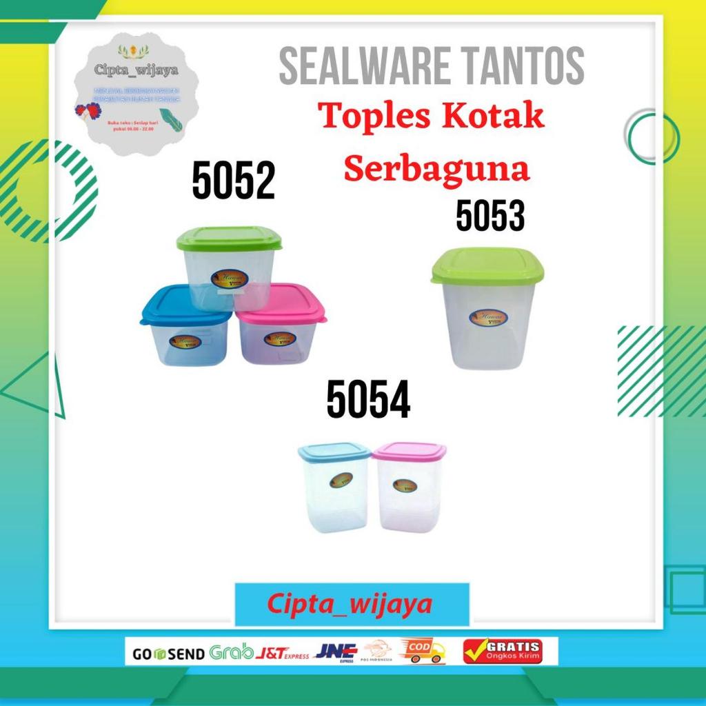 TANTOS Sealware HAWAI Plastik Tutup Cerah / Toples Segi Kecil Wadah Bumbu Serbaguna Food Grade HAWAI