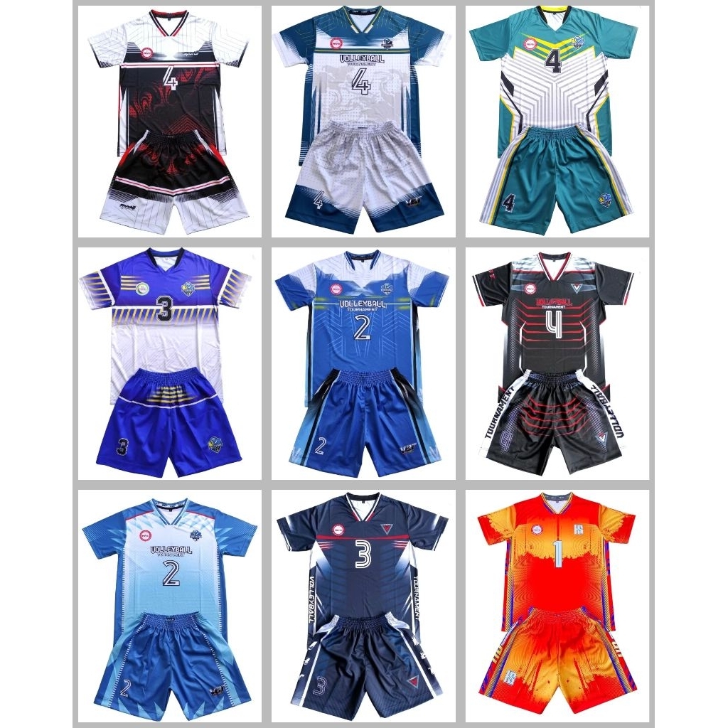 Jersey pria stelan volly motif full printing