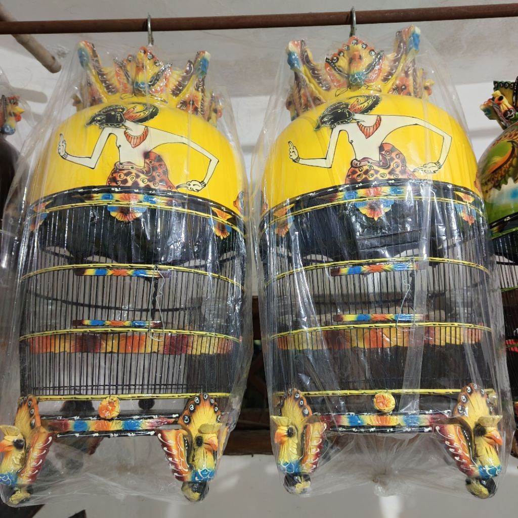 (INSTAN KURIR) Sangkar Perkutut Kayu Dempul Plamir Mahkota Merak Kaki Merak