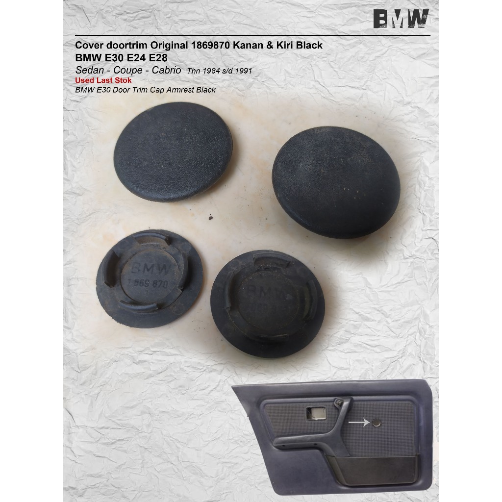 Cover doortrim Original 1869870 Kanan & Kiri Black BMW E30 E24 E28 Sedan - Coupe - Cabrio