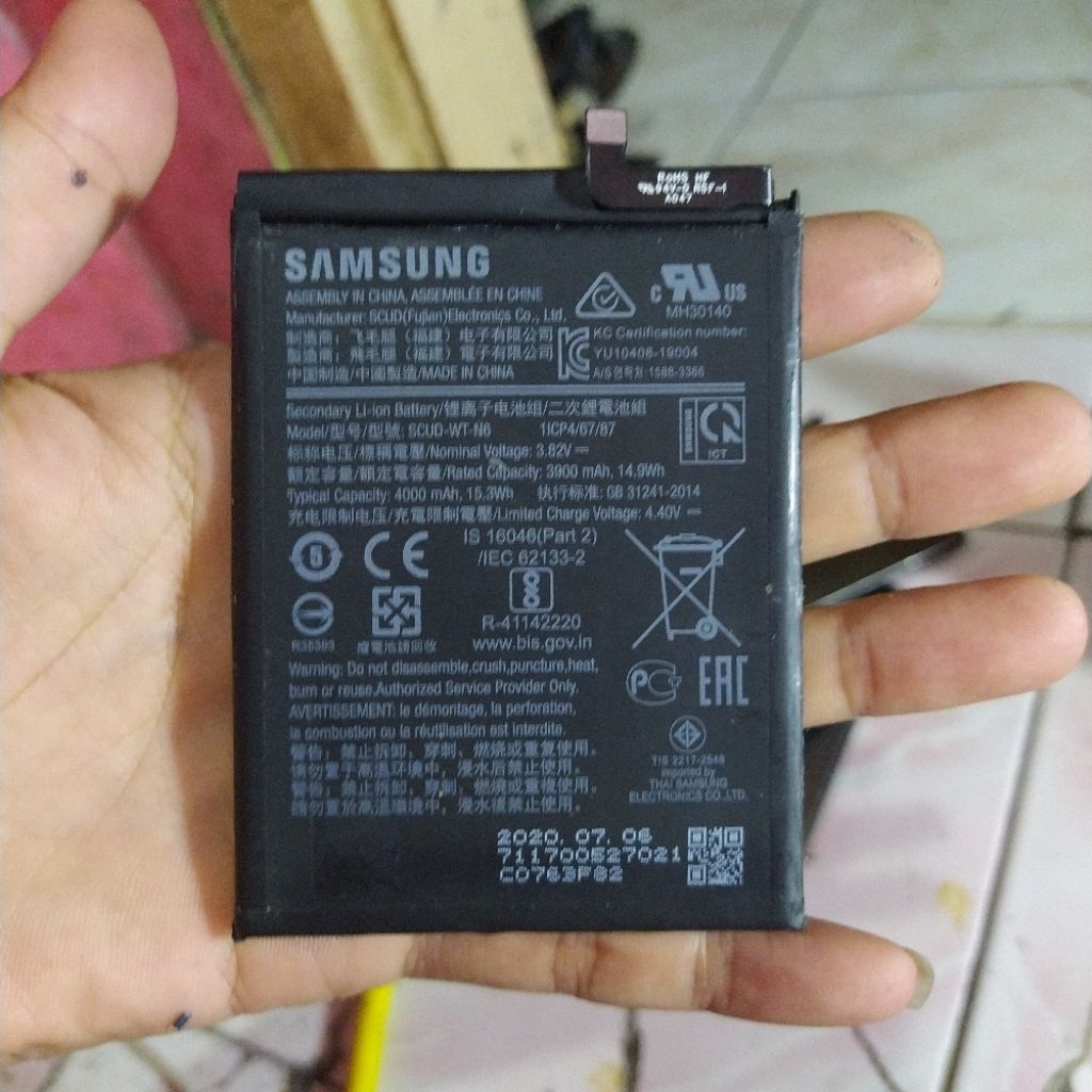 battery samsung a10s original copotan