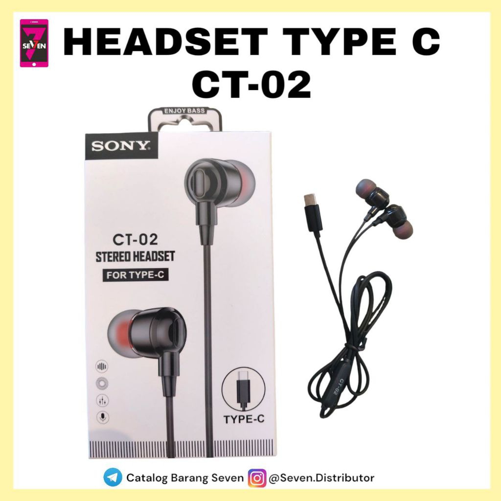 Earphone Handsfree Headset Hf Sony Ct-02 Colokan type C