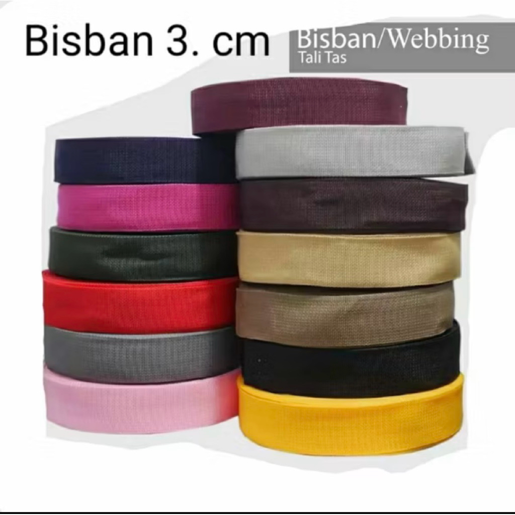 Bisban tali webbing ukuran 3 cm warna /bahan tas/ bisban murah