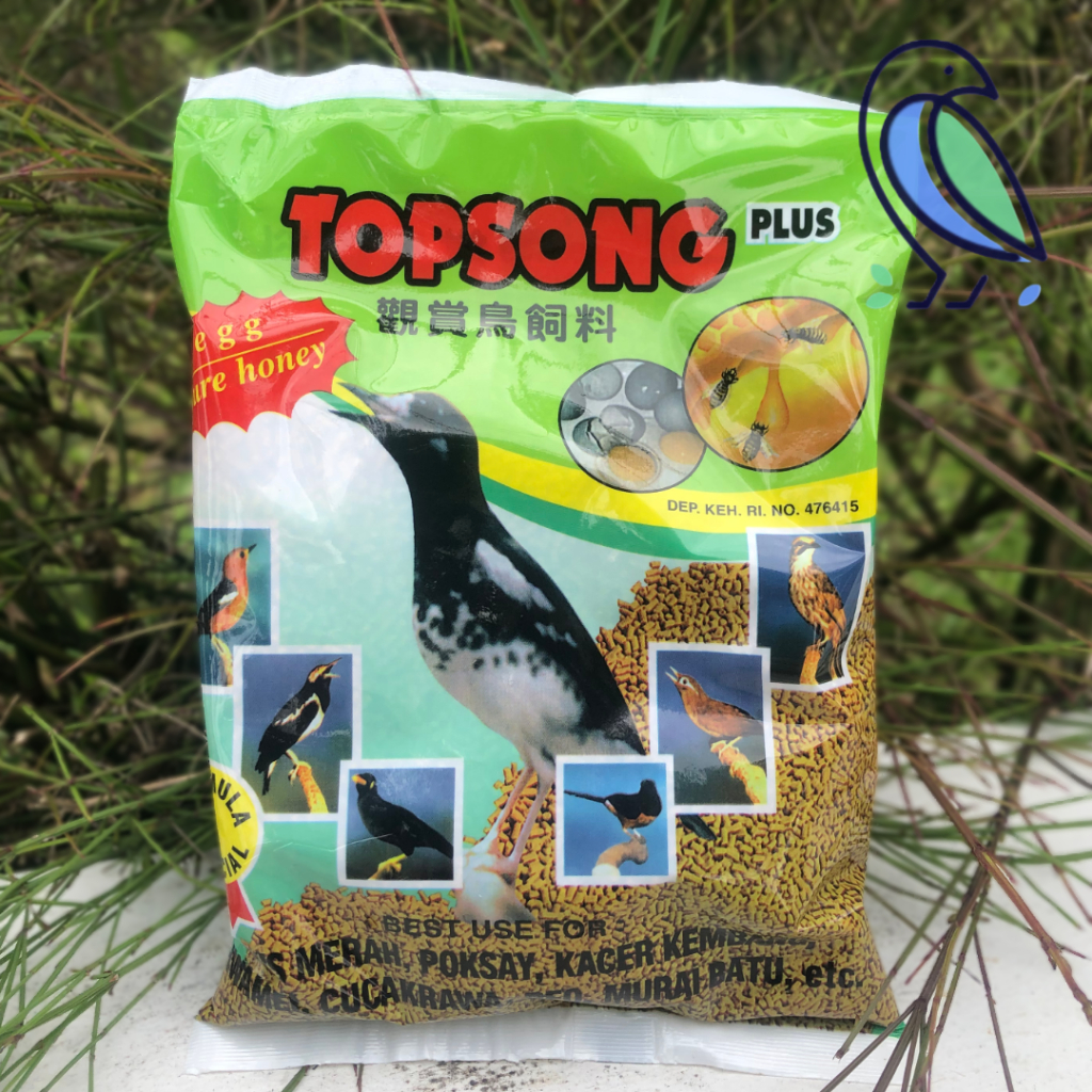 Pakan Burung Topsong Plus Hijau - Voer Kasar Murai Batu Kacer Anis Jalak Cucak Ijo - Kicaumeal.id