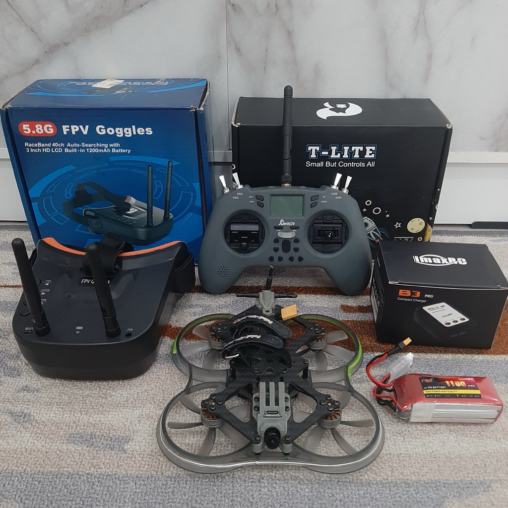 Quad Drone FPV Cinewhoop Racing Freestyle Analog Brushless RTF Fullset Siap Terbang