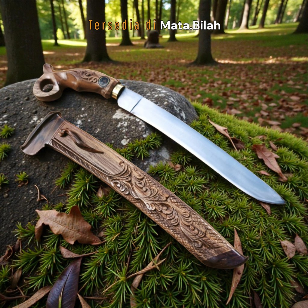 Pisau Serbaguna Baja Per Sarung Kayu Jati Ukiran