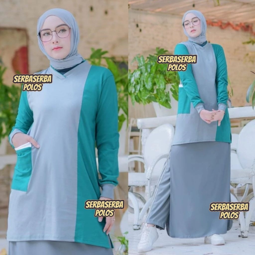 Rok Celana one set olahraga / Setelan Baju olahraga tunik / setelan baju olahraga celana rok senam