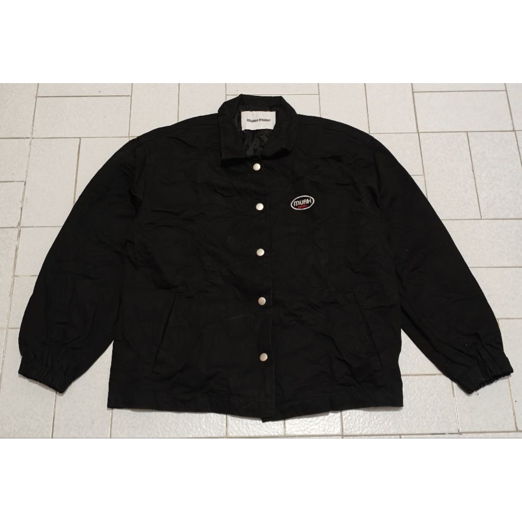 Jaket Casual Kerah Denim Muahmuah Hitam