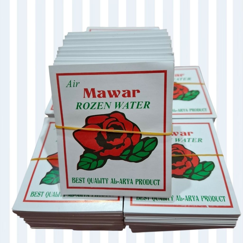 isi 500 lembar kertas lebel air mawar Rozen water