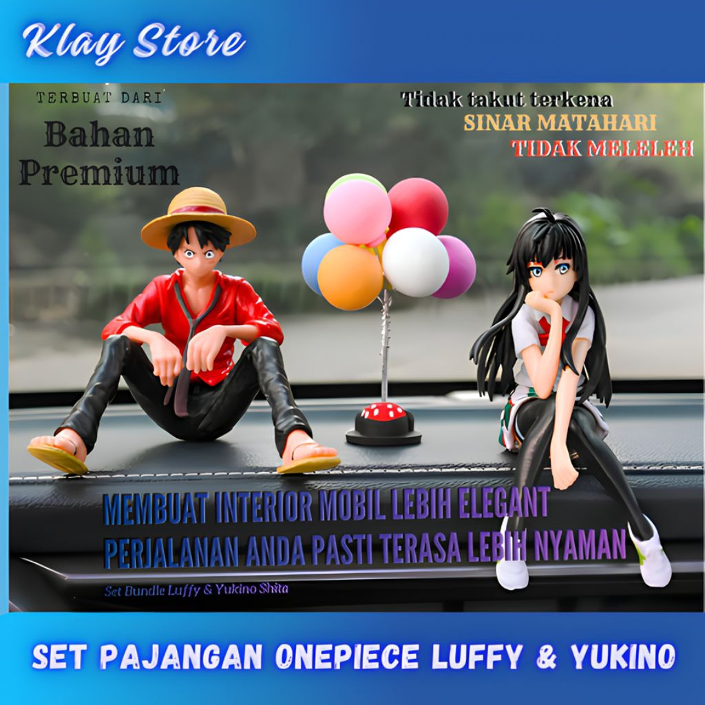Action Figure Set One Piece Couple Miniatur Pajangan Dashboard Mobil Tokoh Aksi Kartun Jepang Anime 