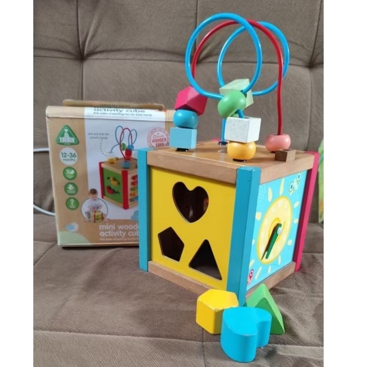 PRELOVED Mainan Anak Bayi ELC mini wooden cube activity