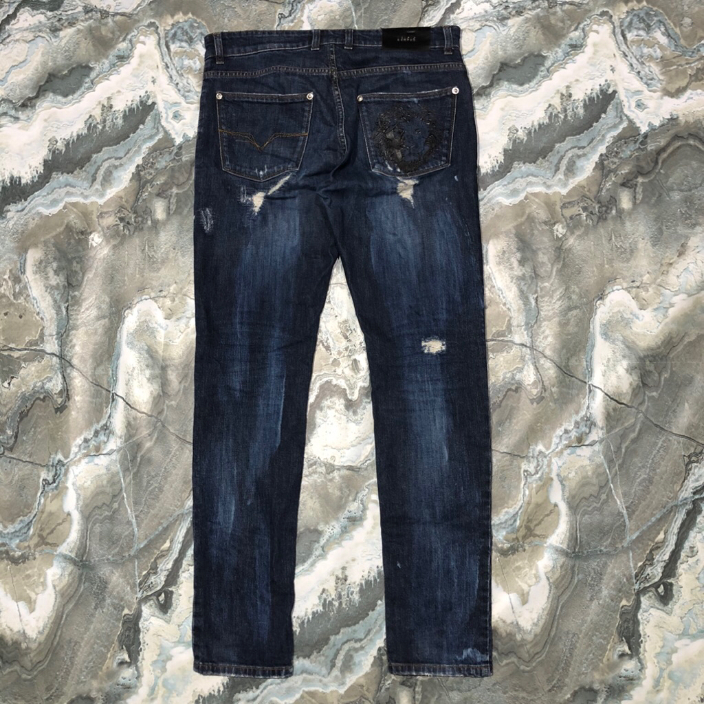 celana versus gianni versace jeans ripped denim