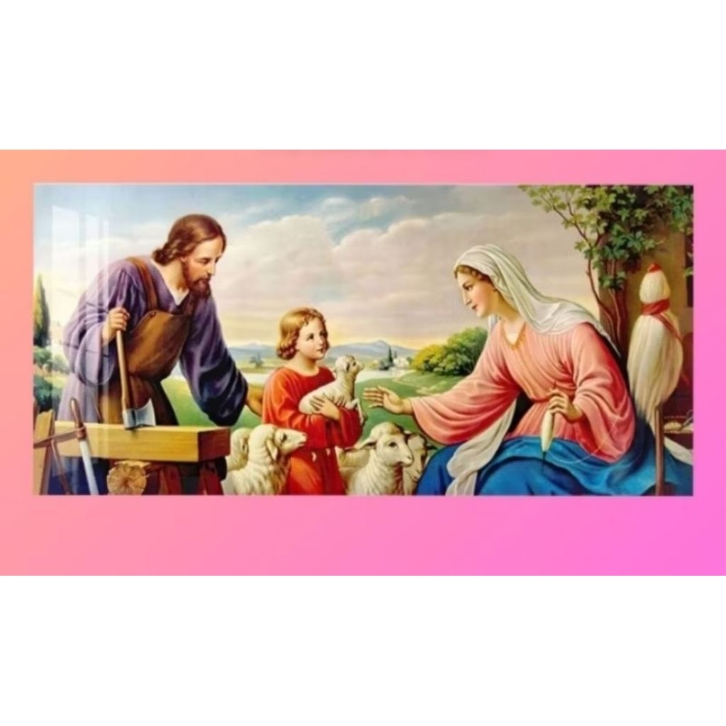 paket kristik keluarga kudus Yesus holy family cross stitch 14ct
