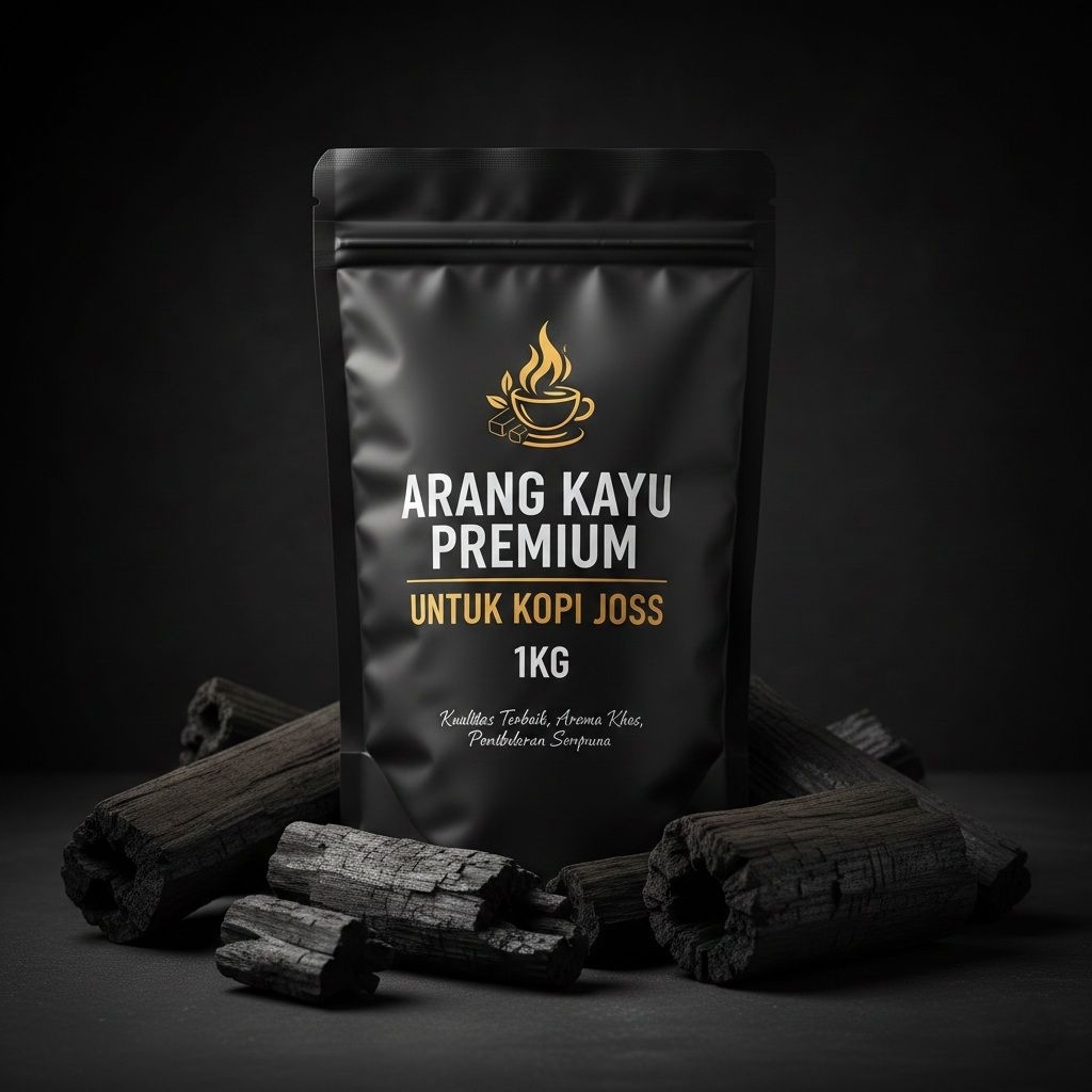 Arang Kayu Asam Premium 1KG untuk Kopi Joss – Nyala Lama, Minim Abu, Tanpa Bahan Kimia