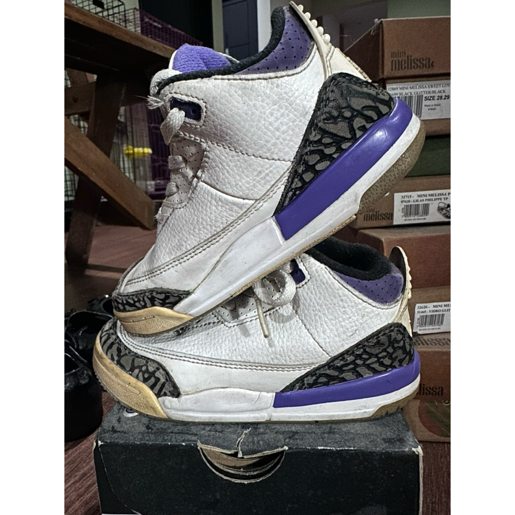 Preloved Air Jordan Retro Purple Kids Shoes Size 10C