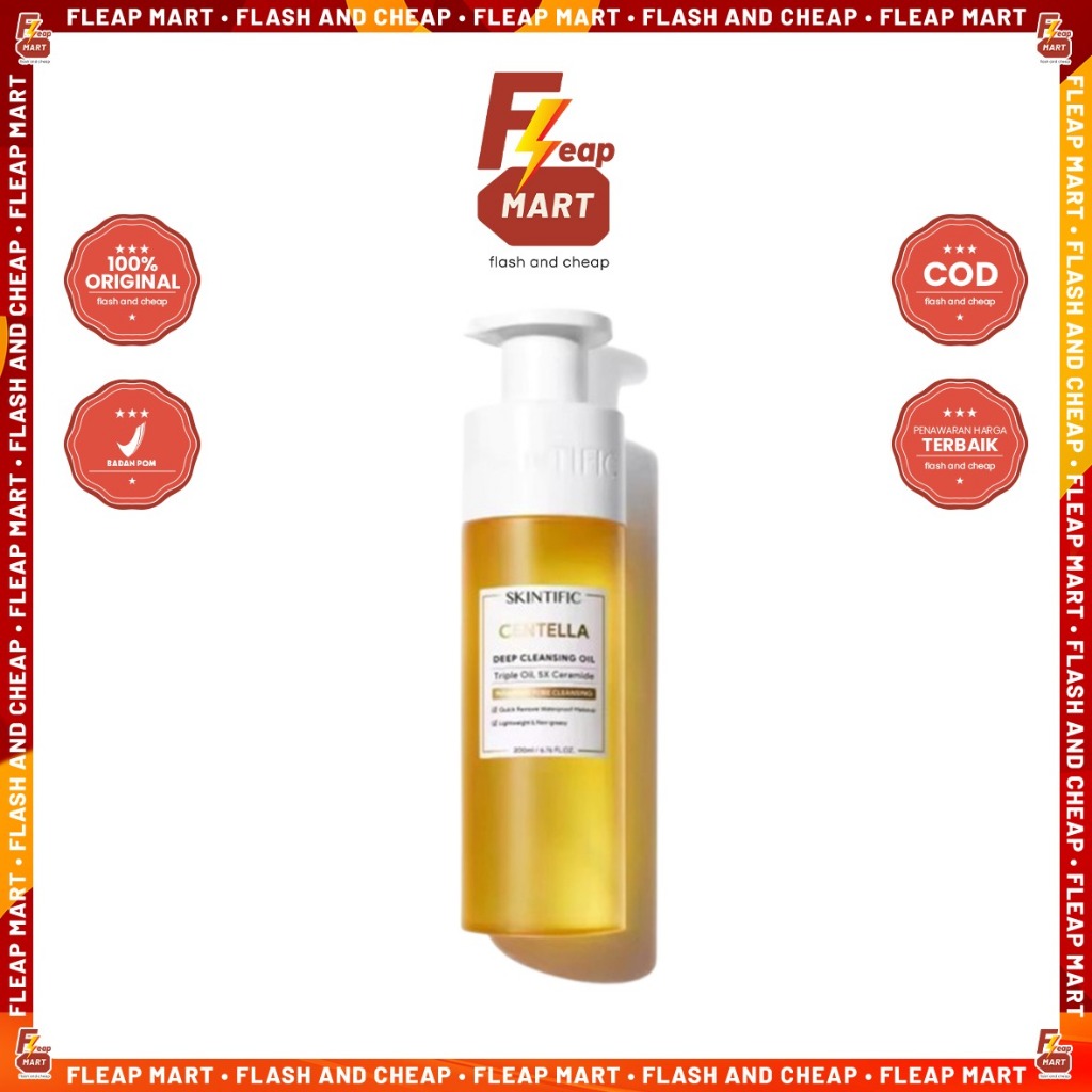 SKINTIFIC Centella Deep Cleansing Oil 200mL - Oil Cleanser - Pembersih Makeup