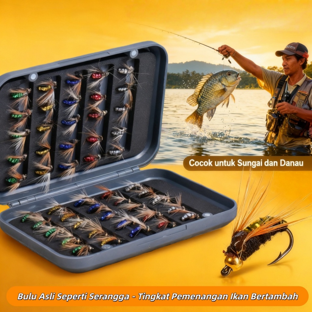 Imitasi lalat dan lebah yang sangat realistis Kail khusus untuk memancing lalat dan umpan buatan Alt