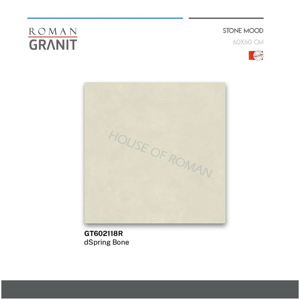 Roman Granit dSpring Bone GT602118R/Granit 60x60 Putih Tulang/Granit Lantai 60x60