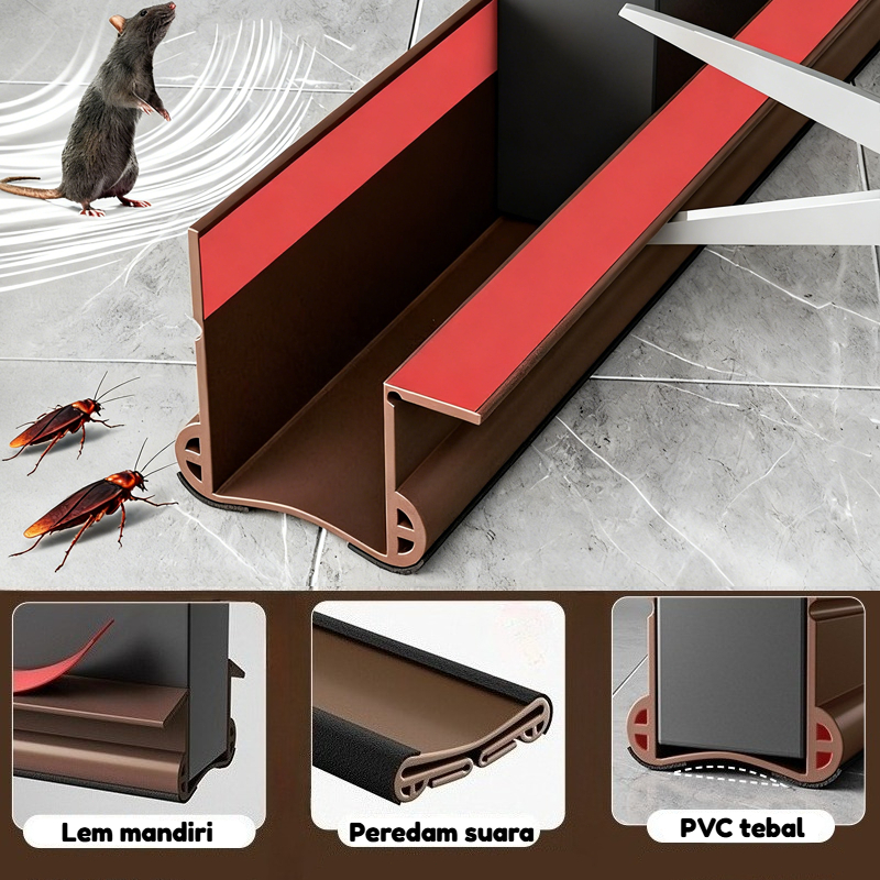 Penutup Celah Bawah Pintu PVC Soundproofing / Penutup Celah Lubang Bawah Pintu Anti Kecoa Door Seal 