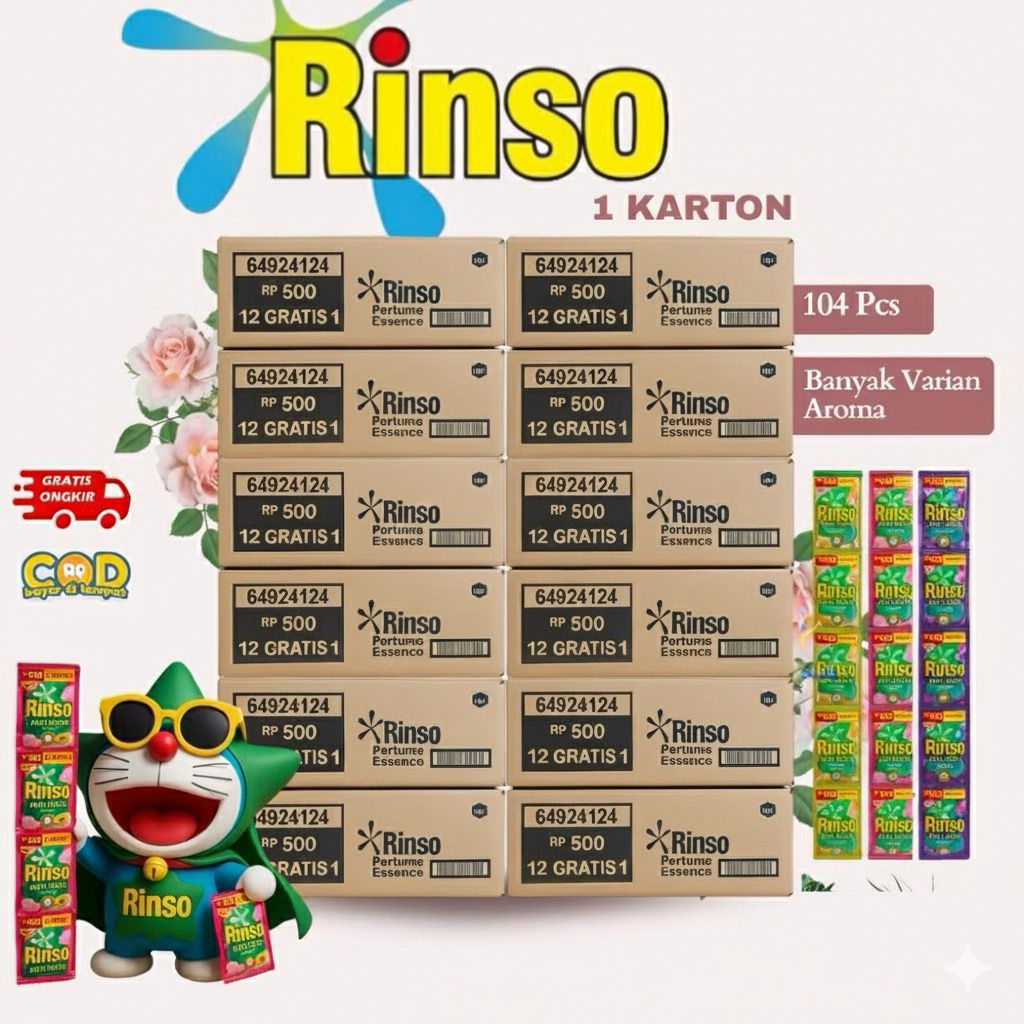 10 DUS RINSO CAIR SACHET 500 RINSO RENCENG RINSO ANTI NODA