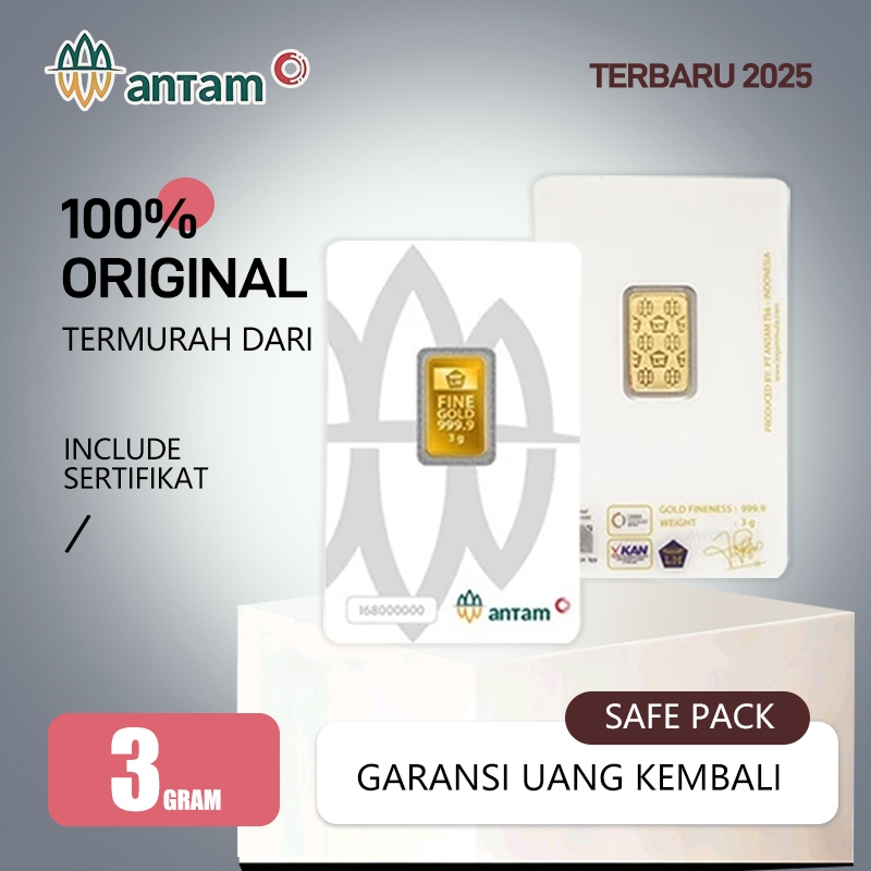 LM Logam Mulia Emas Antam 3 gr gram Kado Ulang Tahun Happy Birthday Souvenir Gift Hadiah