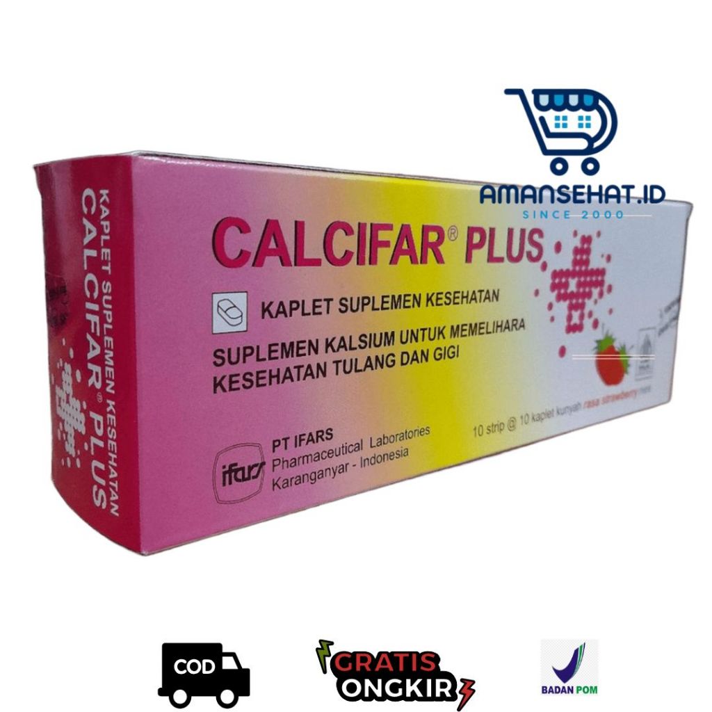 Calcifar Plus 100 Kaplet Kalsium Dan Vitamin D3 Untuk Ibu Hamil