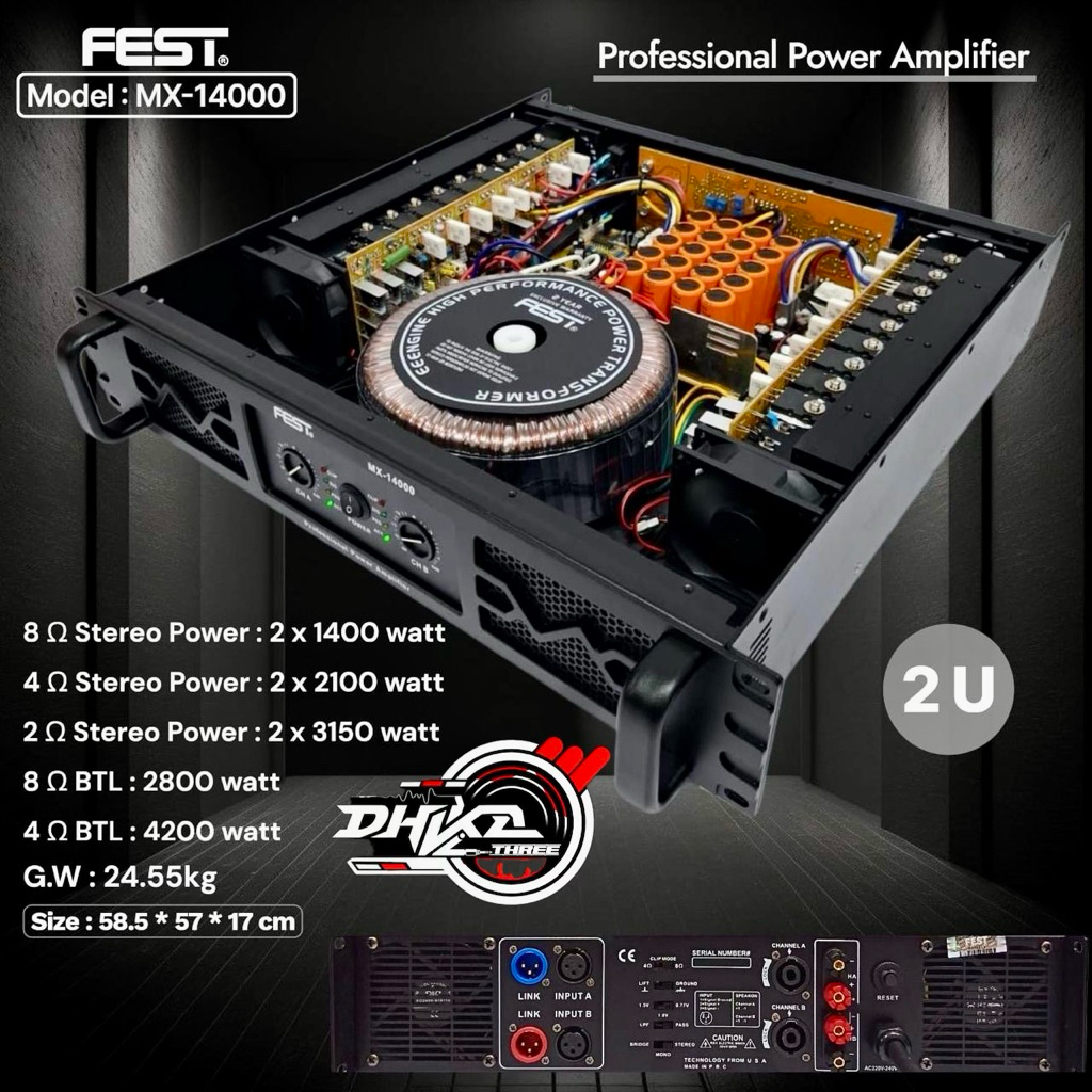 POWER FEST MX 14000 CLASS H 2 CHANNEL ORIGINAL / Power Fest Mx 14000 Class H 2 channel / Power fest 