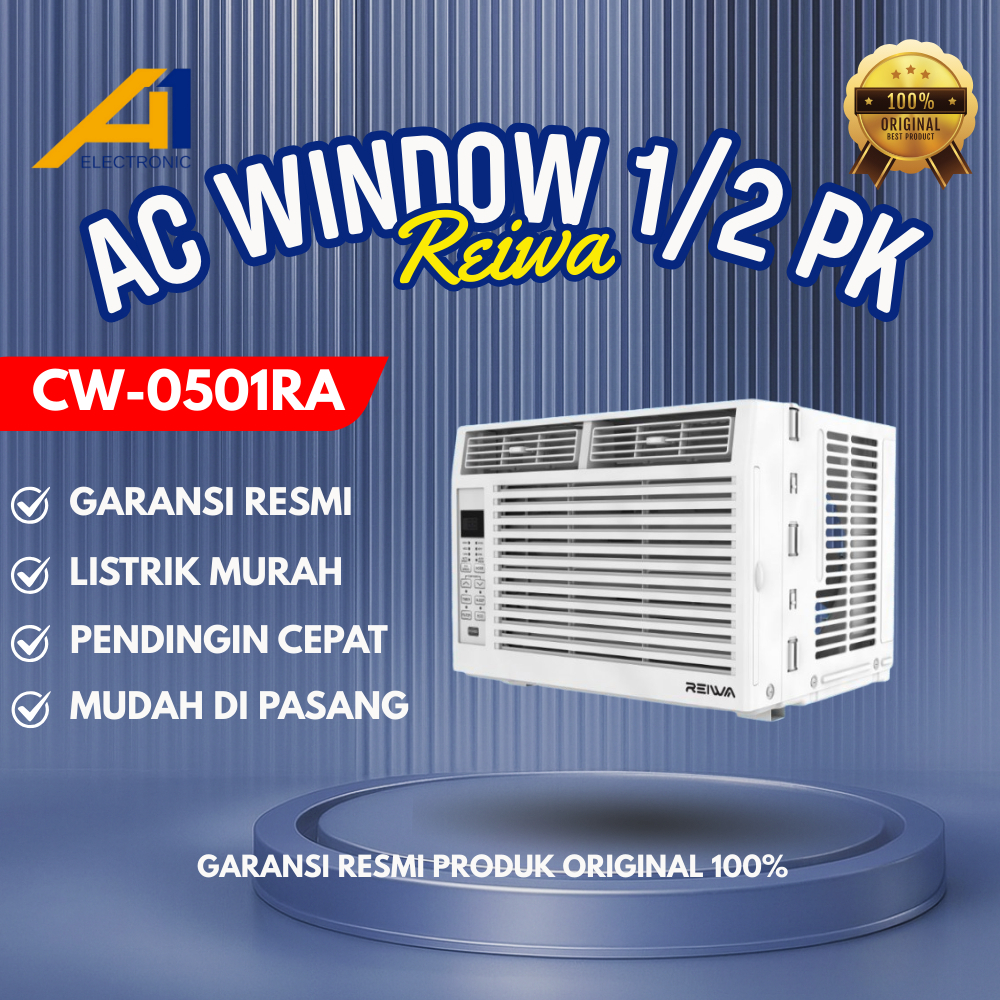 Reiwa AC Window CW 0501RA 1/2 PK & CW 0901RA 1 PK - 370 Watt Low Watt, Awet, Murah, Pendingin Cepat