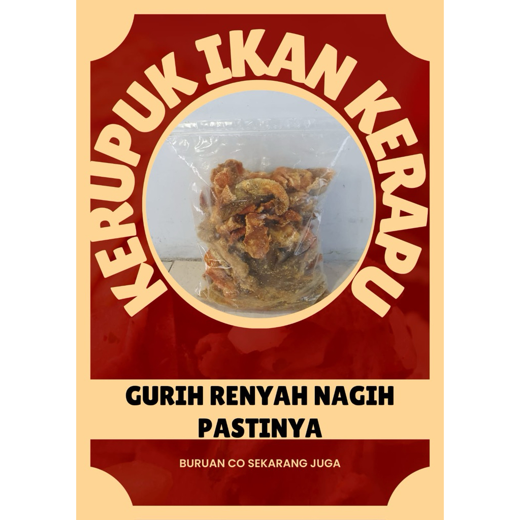 kerupuk ikan kerapu 1kg mentah