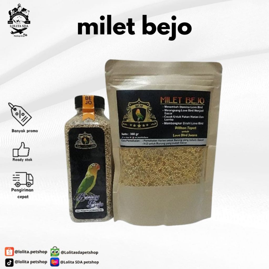 PAKAN LOVEBIRD MILET BEJO PENGGACOR LOVEBIRD DEWASA PAUD