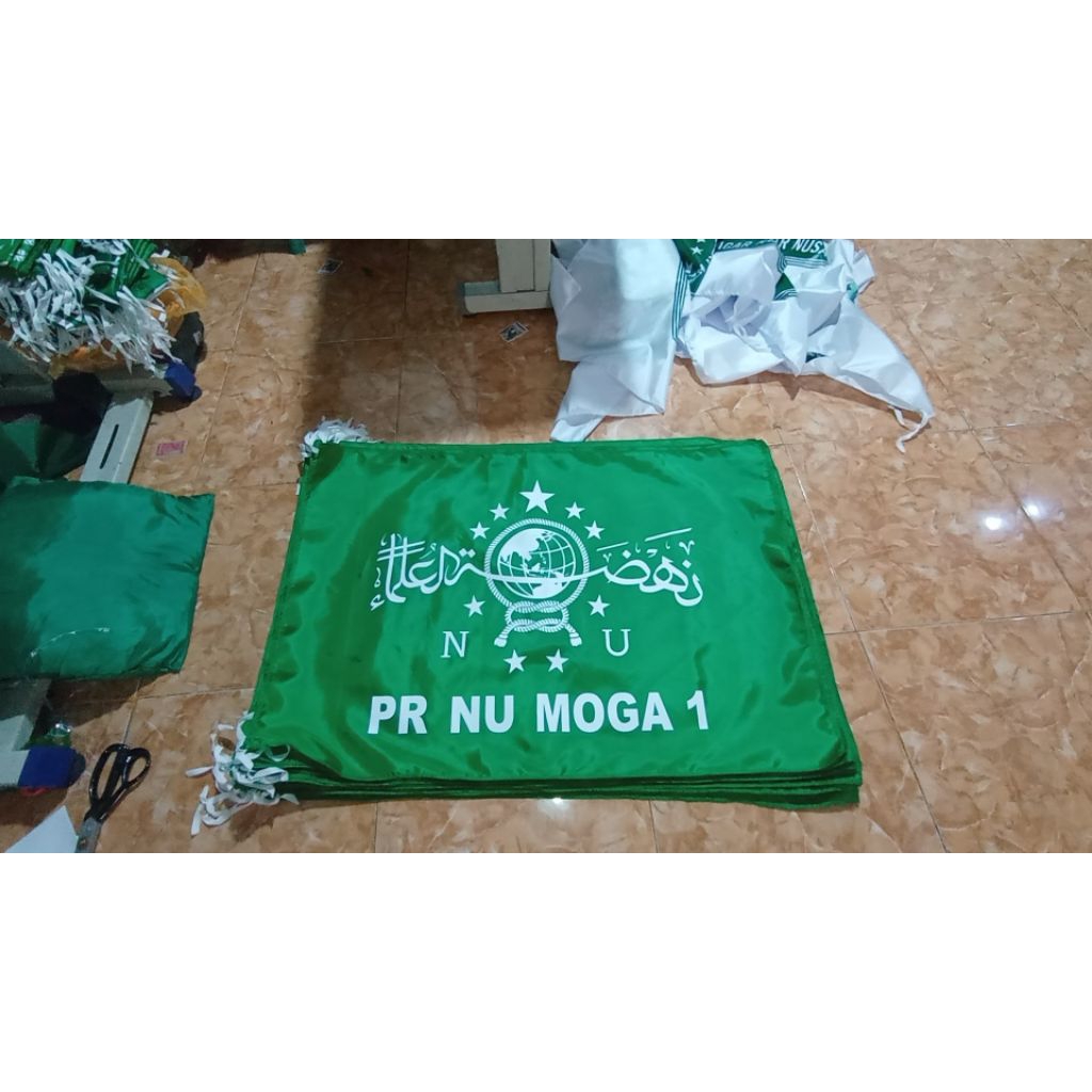 Latopia_ Bendera Nu Ukuran 90Cm X 60Cm, Bisa Rikues Tambah Tulisan Nama Cabang