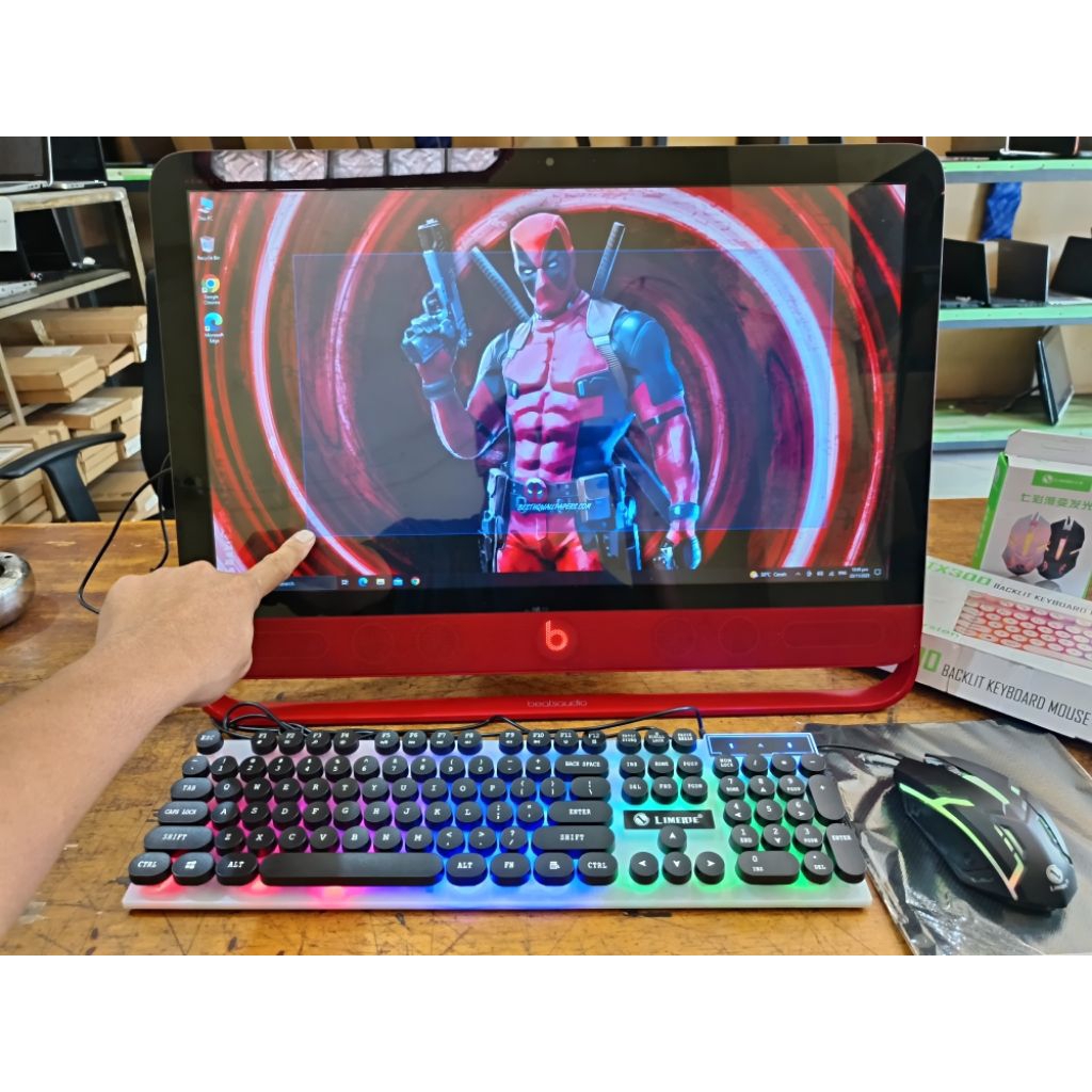 PC AIO HP BEST AUDIO intel core i5 ram 8gb layar 24inc touchscrenn