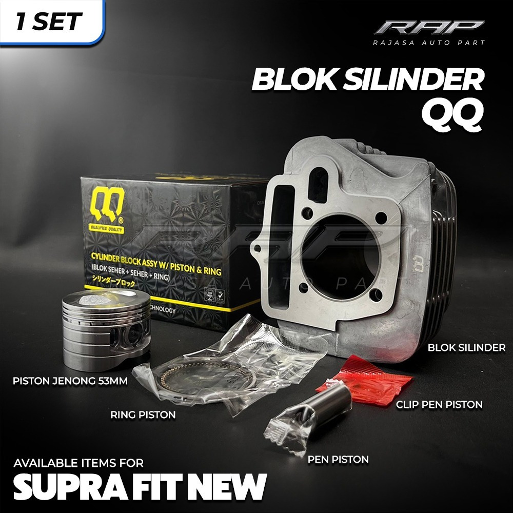 BLOK SEHER / BORING SUPRA FIT NEW BORE UP 53MM CYLINDER BLOK QQ