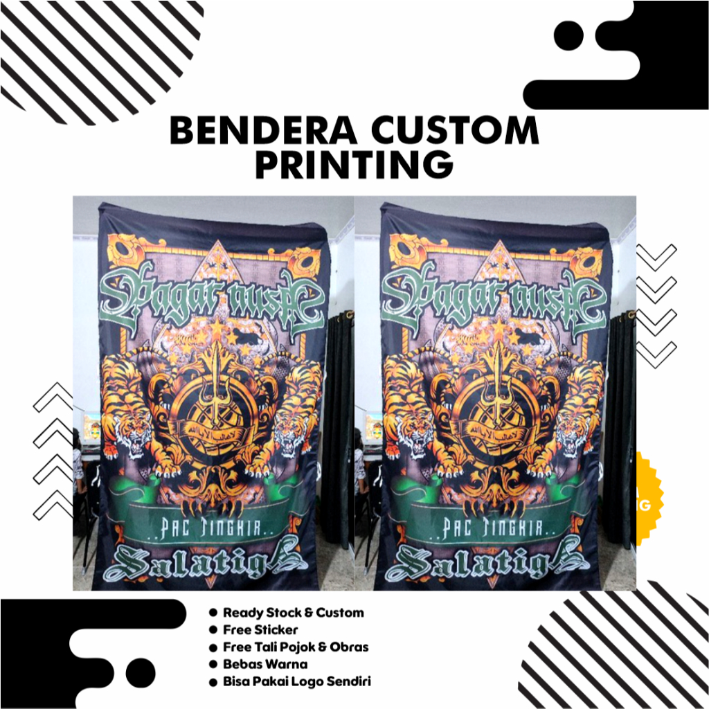 Bendera custom printing ukuran 250 x 150 ( 2,5m x 1,5m ) desain bebas