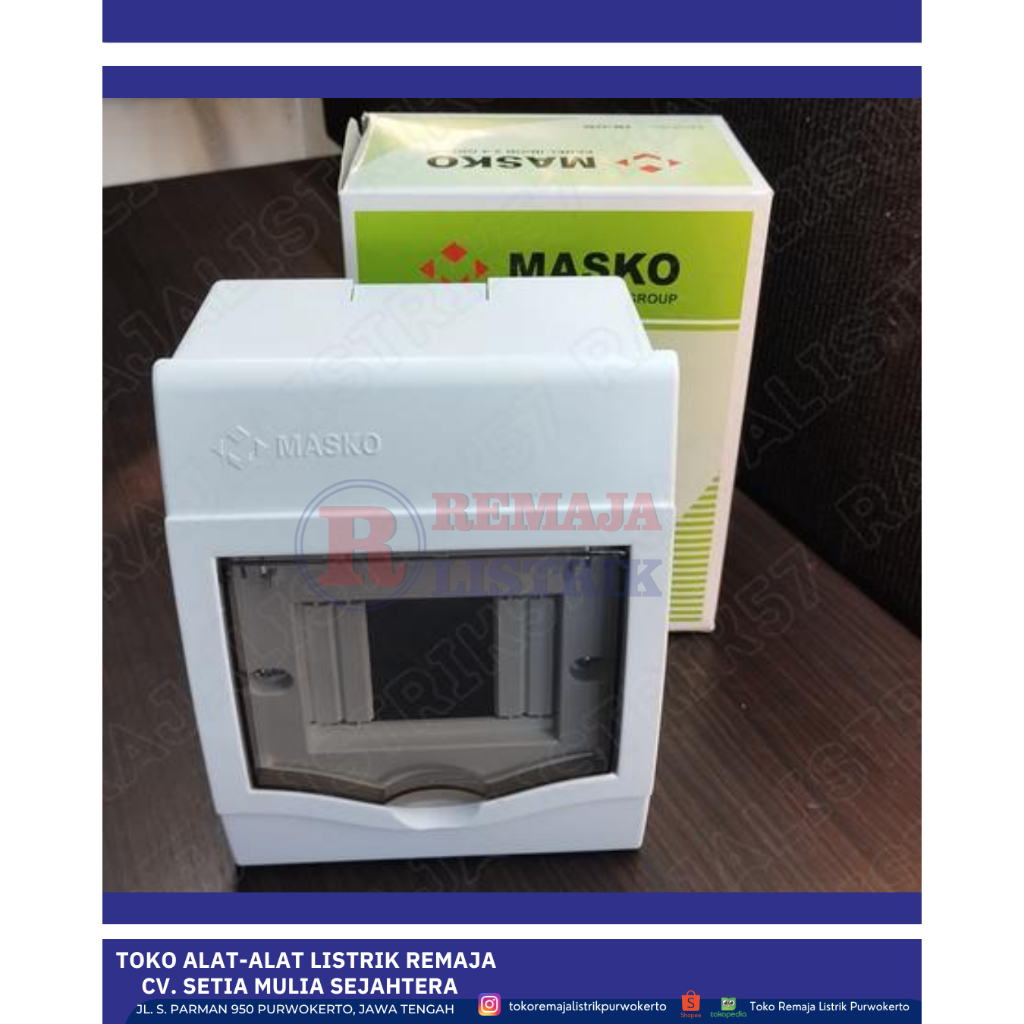BOX MCB 4 GROUP MASKO IB / OB + LAMPU INDIKATOR MASKO 9104 / 9204 MASKO