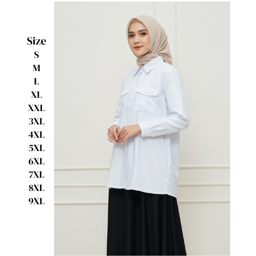 BAJU PUTIH WANITA ROK HITAM SERAGAM PUTIH WANITA KEMEJA PUTIH JUMBO ROK A ROK SPAN