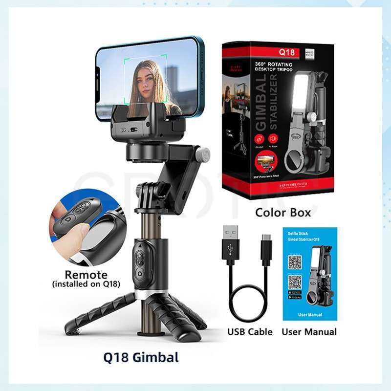 Tripod Gimbal Q18 70cm Stabilizer Handphone Gimbal Hp Stabilizer Tongsis Hp