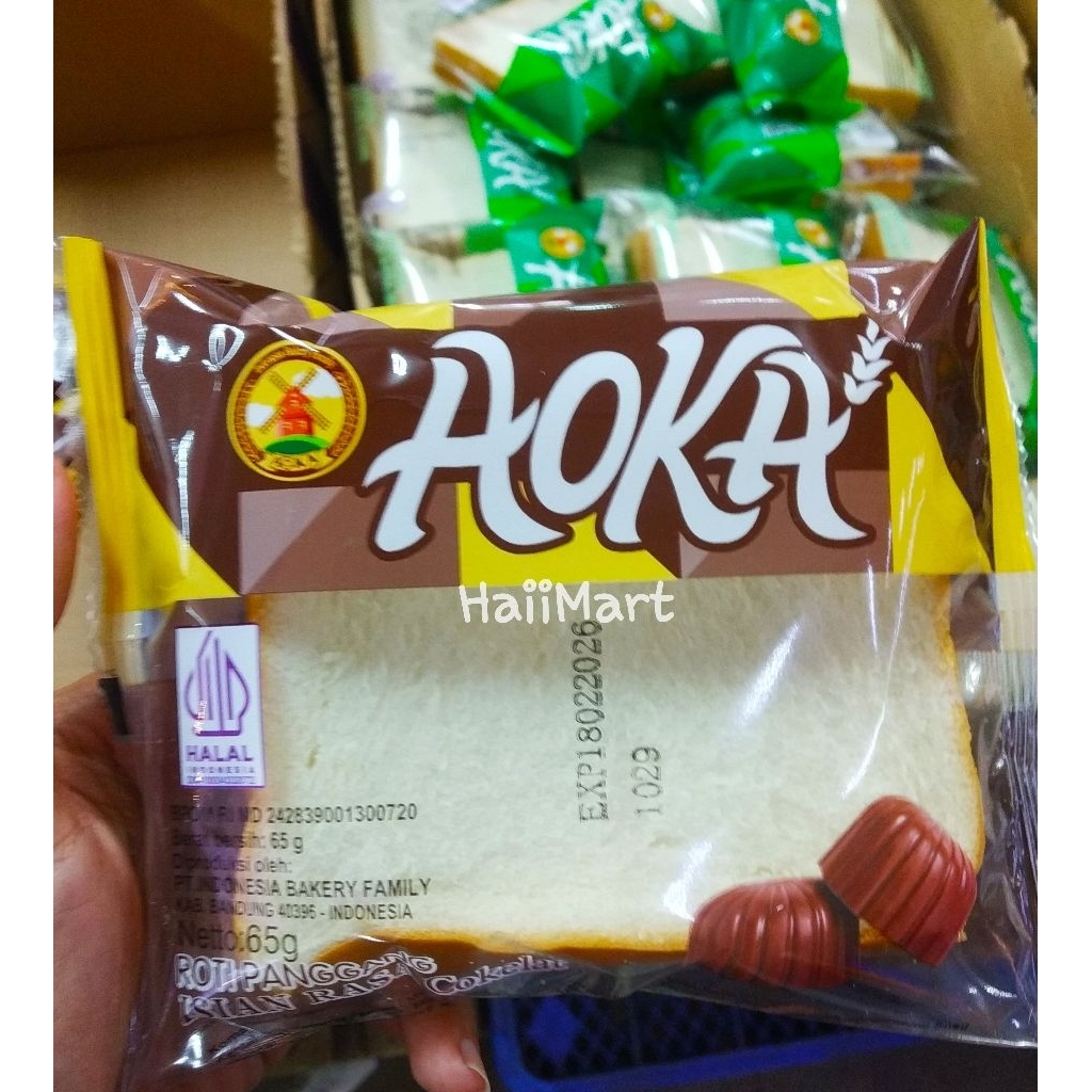 Paket 10pcs Roti Aoka ll Aoka Roti Panggang 65gr Coklat, Vanilla, Keju Enak Murah