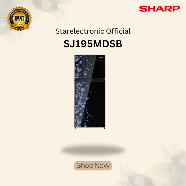 Kulkas Sharp SJ-195MDSB — Kulkas 1 Pintu 172 Liter Motif Bunga Elegan SJ195MDSB
