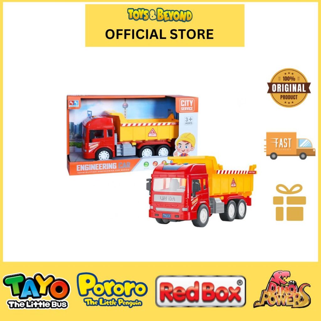 Toys And Beyond Mainan Anak City Service Engineering Car Dump Truck Sound And Light MMX77034