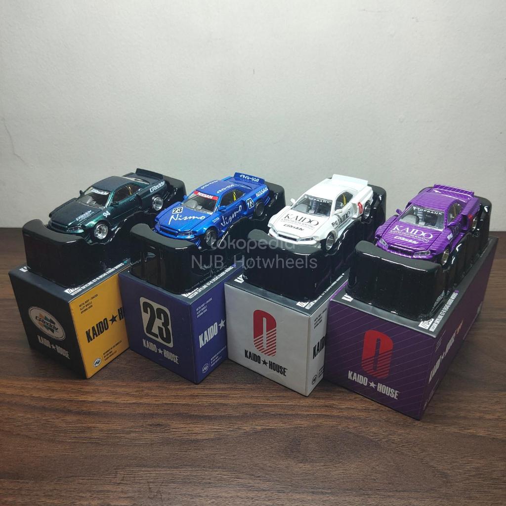 MINI GT NISSAN SKYLINE R34 Kaido House GReddy Hijau, Biru, Putih, Ungu - R35 Putih