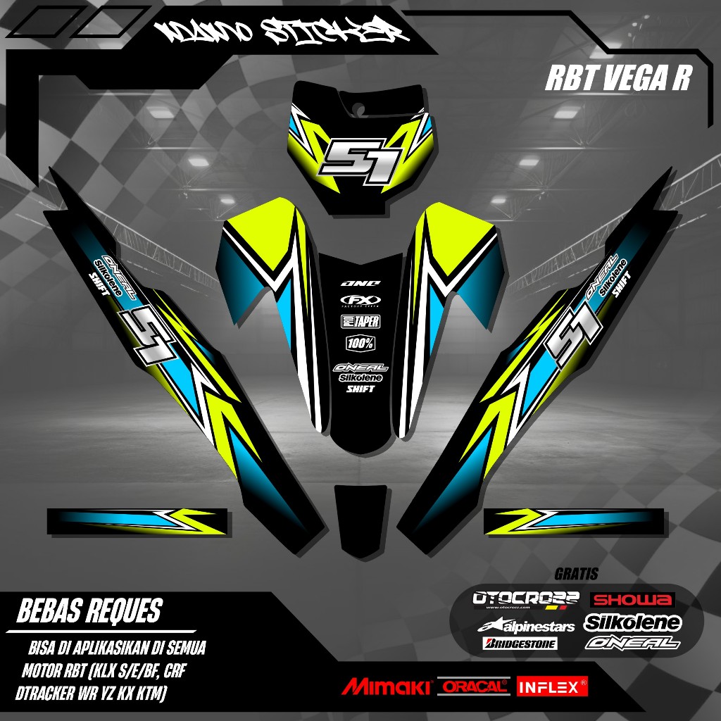 STIKER STRIPING MOTOR VEGA LAMA VEGA R LAMA RBT BEBEK MODIF SUPERMOTO TERBARU
