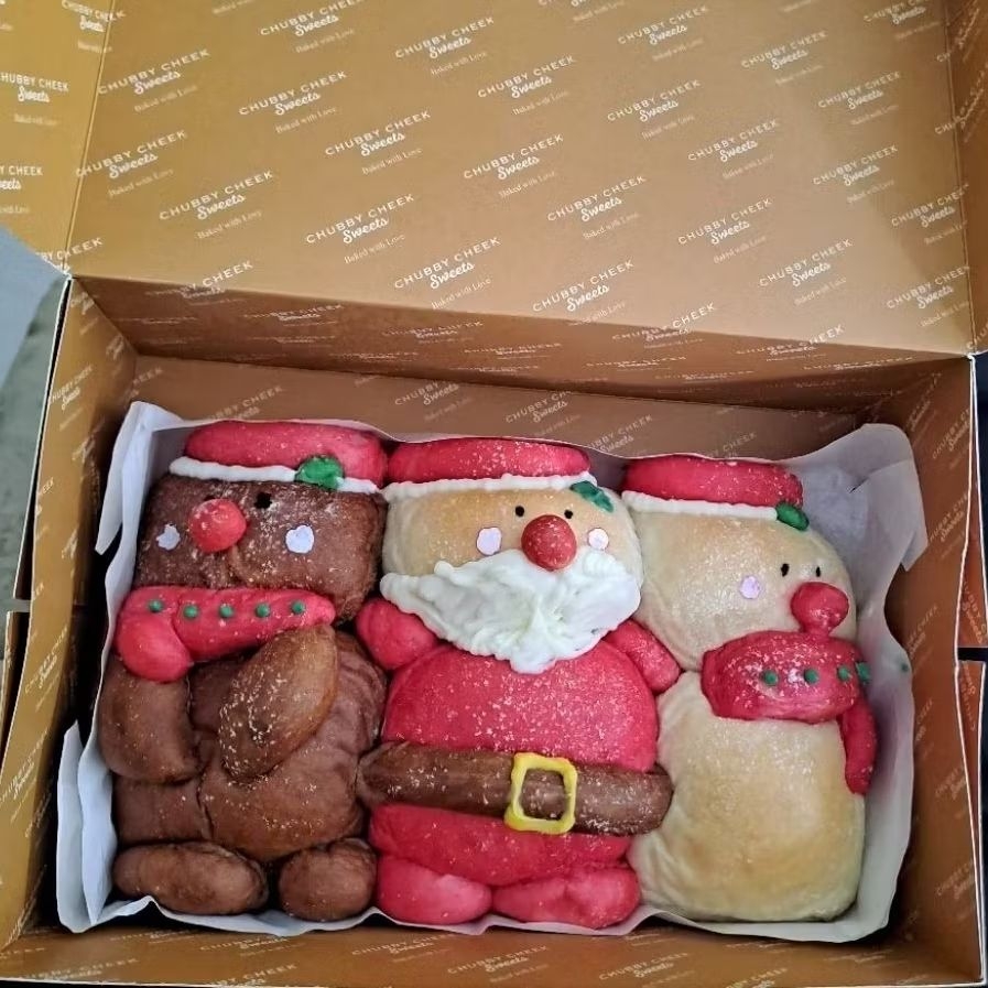 hamper kue natal santa rudolf snowman - souvenir kue natal